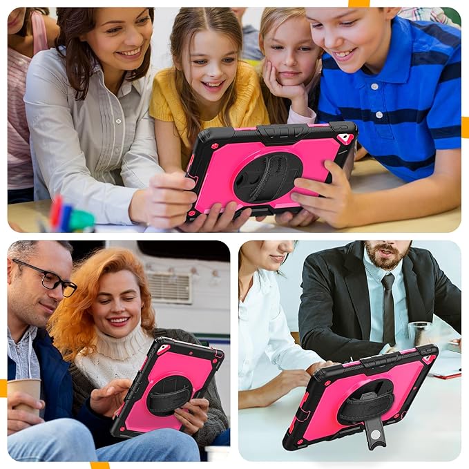 Timecity for iPad Air 3/ Pro 10.5 Inch Case, 360° Rotating Stand, Pencil Holder, Shockproof with Screen Protector & Shoulder Strap - Heavy Duty Protection Case for iPad Air 3rd Gen - Rose