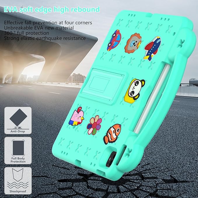 YRH Kids Case for iPad Air 13-in. M4/M3/M2 (2026/2025/2024), for iPad Pro 13-in. M5/M4 (2026/2024), for iPad Pro 12.9-in., Green
