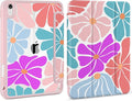 Case for iPad Air 11 inch M4 2026 M3 2025 M2 2024,iPad Air 5th (2022) / 4th (2020) 10.9 Inch Clear Back Shell Lightweight TPU Edge Trifold Stand Auto Wake Sleep Cute Cover, Stylized Flowers
