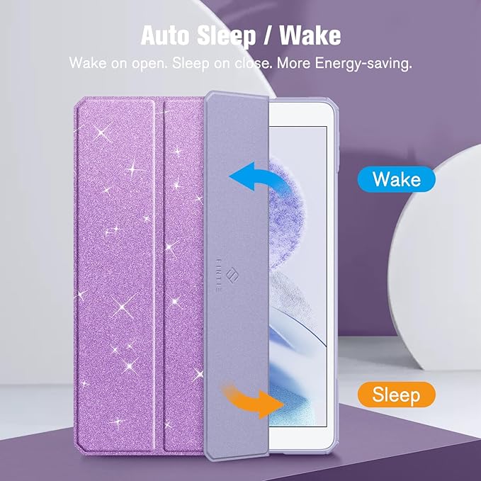 Fintie Hybrid Slim Case for iPad Air 3rd Generation 10.5" 2019 / iPad Pro 10.5 Inch 2017 - [Built-in Pencil Holder] Shockproof Cover with Clear Transparent Back Shell (Glittering Purple)