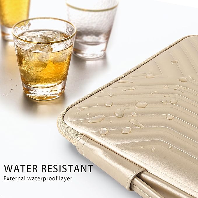 DOMISO 14 Inch Laptop Sleeve Case, Shockproof Waterproof Soft EVA Protective Bag with Handle, Lightweight Carrying Case for MacBook, Dell, HP, Lenovo, ASUS, Gold