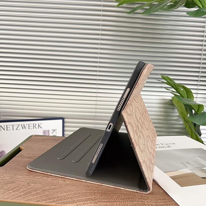 Brown Designer PU Leather Case for iPad Pro 11-Inch, 2022/2021/2020/2018 Model,Compatible with 1st/2nd/3rd/4th Gen Pro 11 Soft TPU Back Cover with Pencil Holder, Multi-Angle Stand, Auto Sleep/Wake