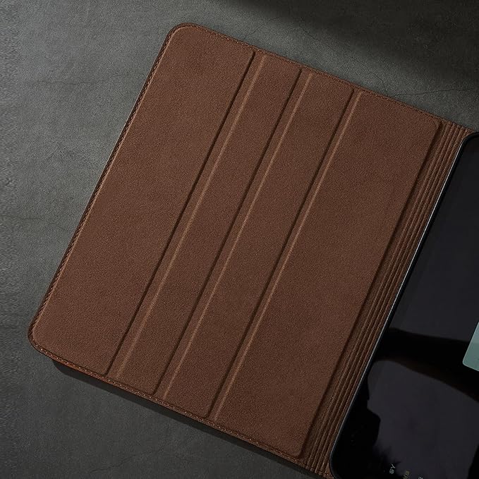 Gexmil Leather Case for iPad Pro 12.9 Inch Case 6th/5th/4th/3rd Generation 2022/2021/2020/2018 with Pencil Holder,Genuine Leather Folio Cover Shockproof Auto Sleep/Wake,Brown Crocodile