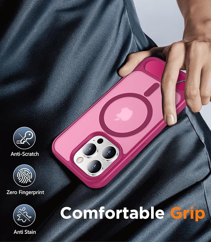 Magnetic Compatible with iPhone 13 Pro Max Case, [Built-in Invisible Kickstand][Compatible with MagSafe] [Military Grade Shockproof] Slim Translucent Matte Phone Case for iPhone 13 Pro Max 6.7"