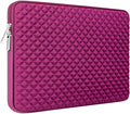 RAINYEAR 16 Inch Laptop Sleeve Diamond Foam Shock Resistant Padded Protective Case Fluffy Lining Zipper Cover Carrying Bag Specially Compatible with 16" MacBook M1 M2 M3 M4 M5 A3428 A3429 (Rose Red)