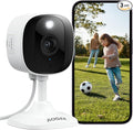 AOQEE 2K Cameras for Home Security-Outdoor/Indoor Camera for Dog/Cat/Pet/Nanny/Baby/Elderly, Color Night Vision, White Light, Siren, 24/7 SD Recordings, Works with Alexa, Plug in (C1-White-1pack-2.4G)