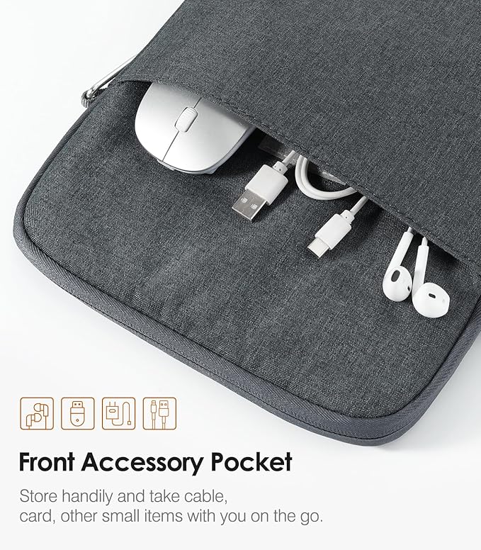 MoKo 9-11 Inch Tablet Sleeve Bag Carrying Case Fits New 11-inch iPad Pro M4/iPad Air M2 2024, Air 5/4/3 10.9"/10.5", Pro 11 M2, i-Pad 10th 10.9, i-Pad 9/8th Gen 10.2, Tab S8/S9 11", Space Gray