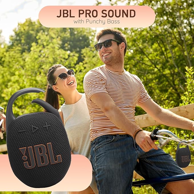JBL Clip 5 Portable Bluetooth Speaker, IP67 Waterproof & Dustproof, Long-Lasting Battery - Purple - Boomph's Comprehensive Ultimate Performance Cloth Solution for Your On-the-Go Sound Experience