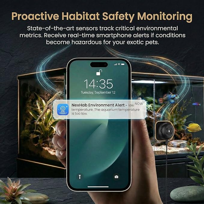 Noonkey Indoor Window Mount Security Pet Camera, 3MP 2K HD Monitor for Aquarium Reptile Bird Feeder, 5GHz/2.4GHz WiFi, Color Night Vision, Motion Alarm, 2-Way Audio, 24/7 Recording, Works with Alexa