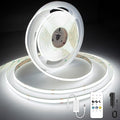 AXMOTUT White COB LED Strip Light, Dimmable 24.6ft/7.5m LED Light, 6000K Daylight White 2400 LEDs High Lumen LED Tape Lights CRI 90+ with RF Remote and UL Power for Bedroom,Kitchen,DIY Home Decoration