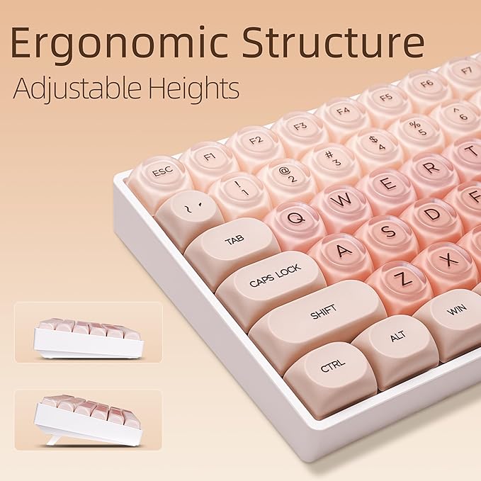 ZORNHER ZH100 Foundation Mechanical Keyboard,98% Pink Creamy Keyboard with Number Pad,Full Size Gaming Keyboard Cute,Jelly MOA Profile Round Keycaps,Silent Quiet Switches