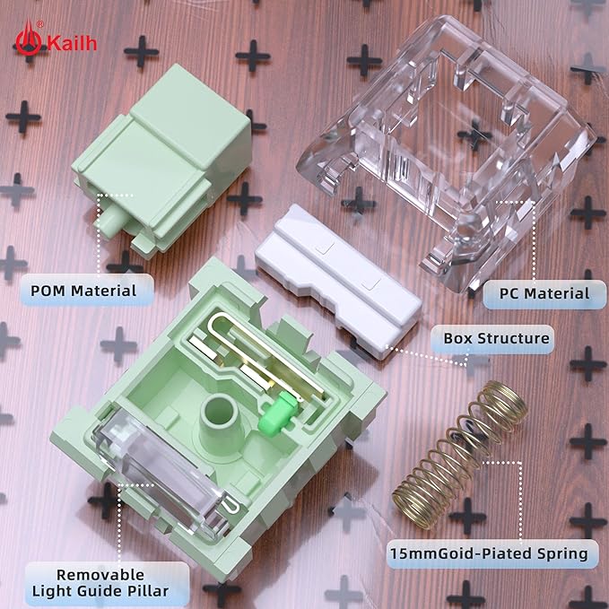 Kailh Box Bamboo Clicky Keyboard Switch,3-pin 55gf Heavy Typing & Gaming Switches for MX Mechanical Keyboard(90pcs)