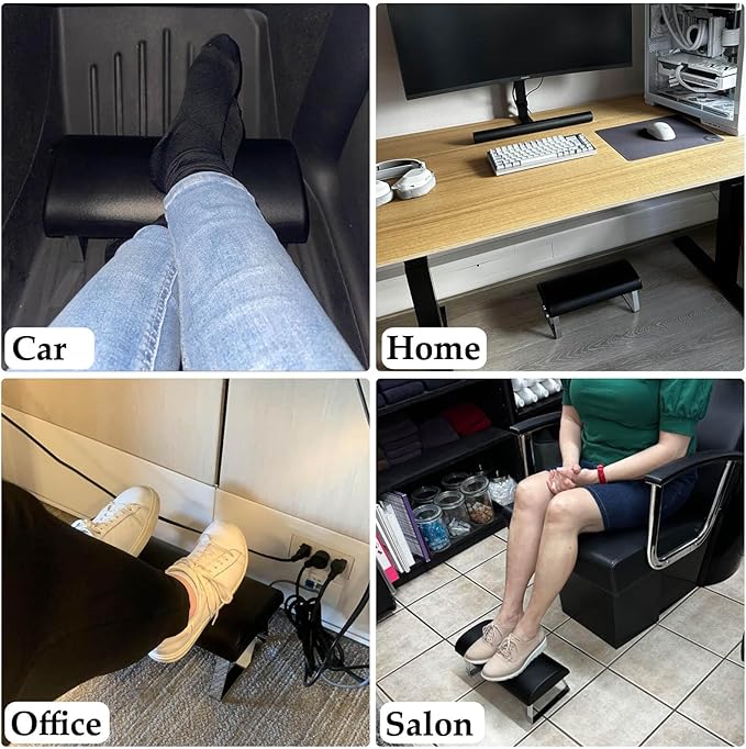 Waterproof Footrest, Upgraded High Elasticity Foot Rest Under Desk Footrest, Ergonomic Foot Rest for Under Desk at Work, Highly Supportive, No Deformation, Black