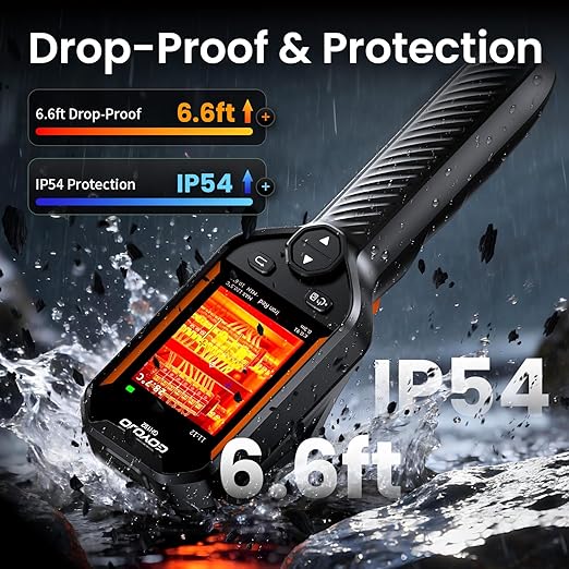 GH192 Thermal Imaging Camera 240X240 Super IR Resolution with 2MP Visual Camera and Fusion Imaging, 25Hz Handheld Thermal Imager with Alarm for Mechanical Maintenance Home HVAC Electrical Inspection
