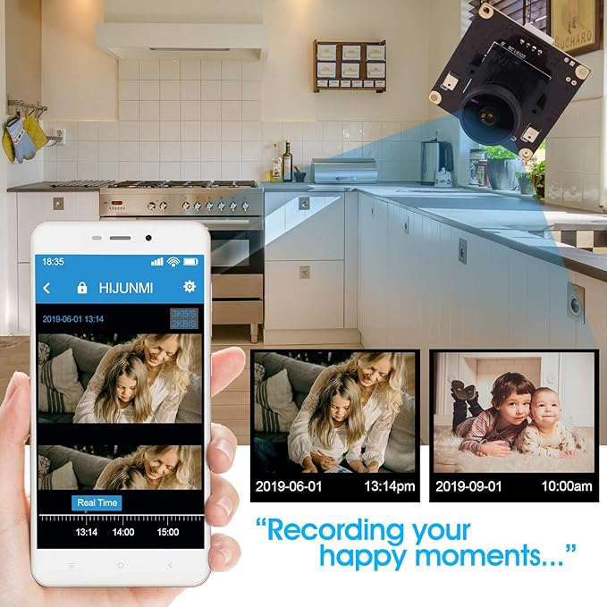 USB 4K Webcam Mini Camera Module avec 170 Degrees, Camera Web Ultra HD 2160P avec capteur IMX317 Aluminium Webcamera UVC Support, Plug & Play for Windows, Android, Mac, Linux