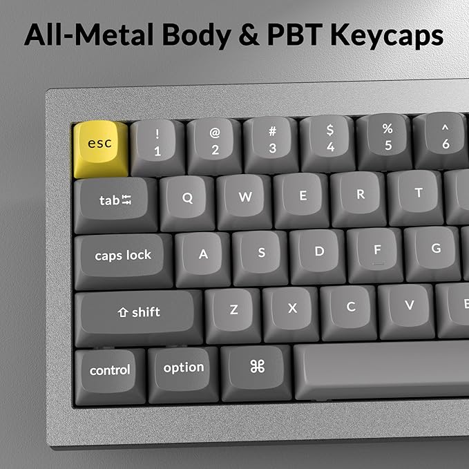 Keychron Q4 Wired Custom Mechanical Keyboard, 60% Layout QMK/VIA Programmable Macro with Hot-swappable Gateron G Pro Blue Switch Double Gasket Compatible with Mac Windows Linux (Gray)
