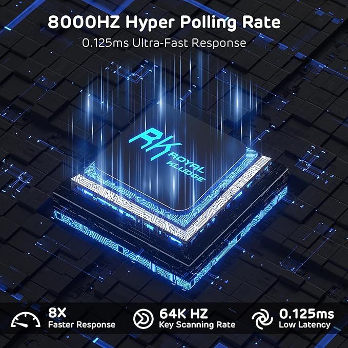 RK ROYAL KLUDGE C68 Hall Effect Mechanical Gaming Keyboard, 65% HE Magnetic Switch Wired RGB Keyboard, Hot Swappable, Rapid Trigger Adjustable Actuation, 8K Polling Rate, Pro Web Driver for Mac &Win