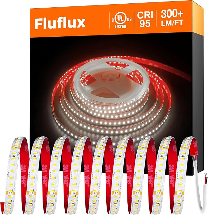 24V 2835 LED Strip Lights 4000K, 300+LM/FT, 32.8FT, UL Listed, CRI95, High Density 160LEDs/m Tape Light, Cuttable, Dimmable, VHB Equipped, for Pros, Architectural Lighting (NO Power Supply)
