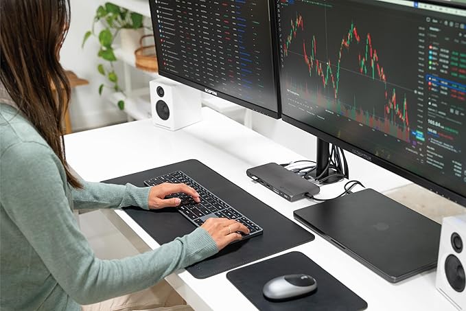 Satechi Thunderbolt 4 Dock 100W Charging, Dual Monitor HDMI 4K/60Hz, 40Gbps Data Transfer, 2 USB-A 3.2, Ethernet, Thunderbolt 4 Dock for MacBook Air/Pro M5, Mac/Windows, DisplayLink Software Required
