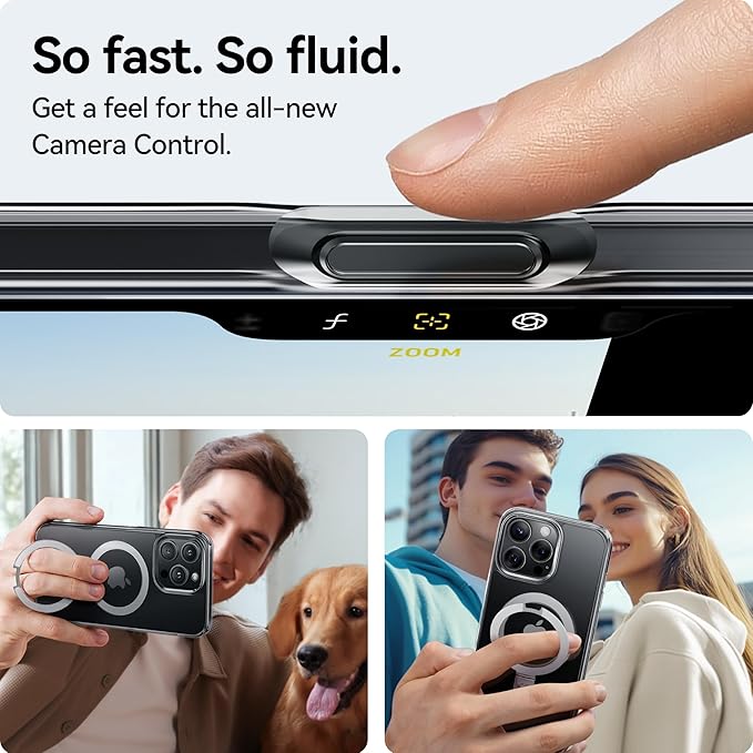 CASEKOO Ultra Magnetic for iPhone 16 Pro Max Case with Invisible Stand [Compatible with MagSafe] [16FT Military-Grade Protection] Phone Grip Transparent Slim 16 Pro Max Cover 6.9'', Clear
