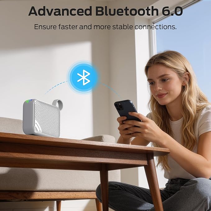 Monster S360 Portable Bluetooth Speaker, IPX7 Waterproof, Bluetooth 6.0, 20H Playtime, Powerful Stereo Sound, Support TF Card, Clear Hands-Free Calling Speaker for Home, Outdoors and Travel, Gray