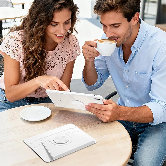 Wenlaty for iPad Air 11 inch Case (M4/M3/M2) & Air 5th/4th Gen Case 10.9 inch, for iPad Pro 11 inch 4/3/2/1 Gen, 360° Rotating Cover, Detachable Magnetic Back, Pencil Holder, Auto Sleep/Wake,White