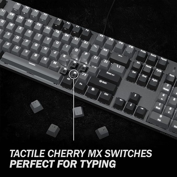 DURGOD K310 Corona White Backlit Full Size Mechanical Keyboard | 104 Keys Full Size | USB C Wired | Doubleshot PBT Keycaps | Programmable Keys | NKRO | Windows & Mac (Corona, Cherry MX Brown Switch)