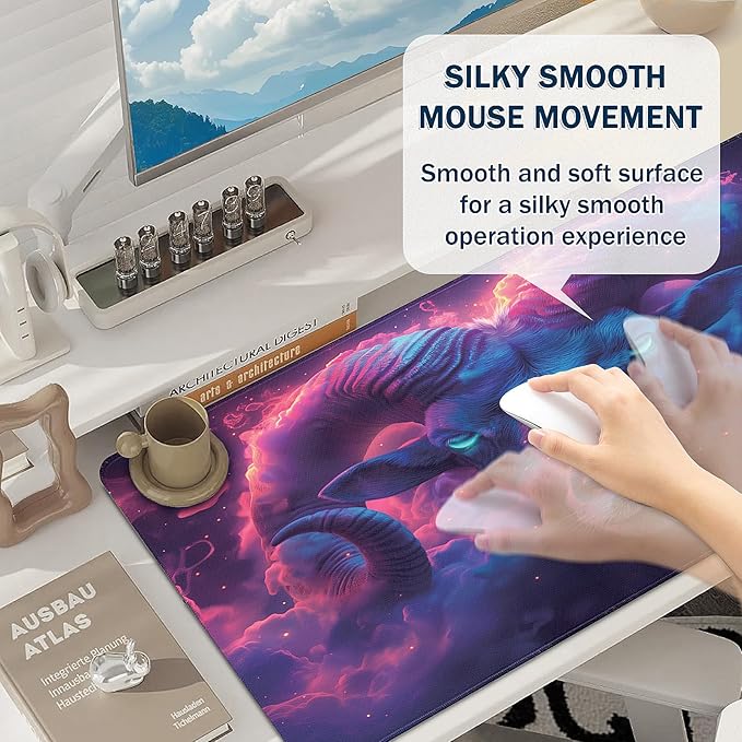 Gaming Mouse Pad - (31.5"×11.8") Taurus Large Mouse Pads for Desk - Desk Mat for Keyboard and Mouse with Non-Slip Base, Desks Pad Matfor Game/Office & Home