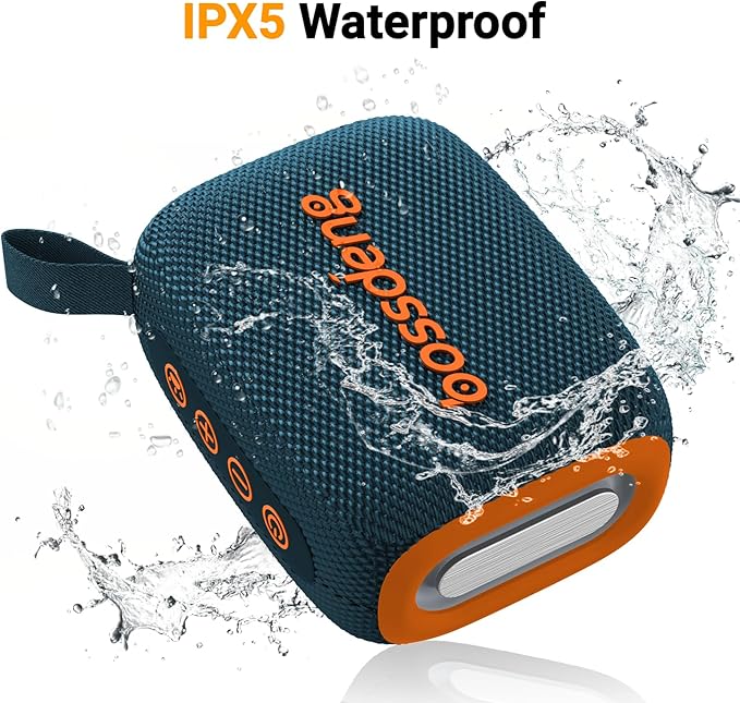 Portable Waterproof Bluetooth Speaker IPX5 for Outdoor,HD Sound All-Day Playtime, BT5.3,Wireless Speakers with Lights, Essentials for Beach/Party/Camping,Gifts for Men Women Boys Girls-Blue
