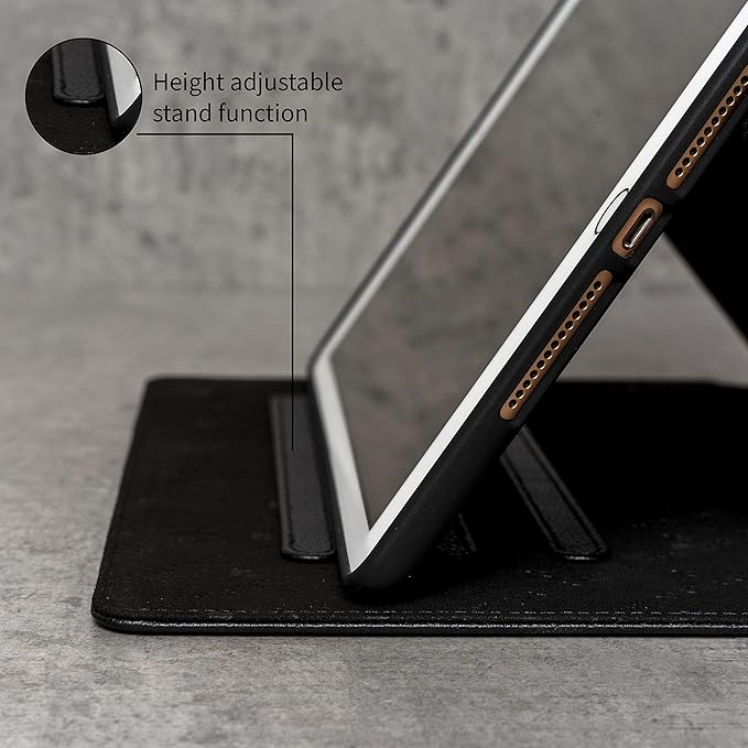 Porter Riley - Leather Case Compatible with iPad Pro 11" 5th Gen - M5 / M4 (2025/2024) Release. Premium Genuine Leather Stand/Cover/Flip Case (Pure Black)