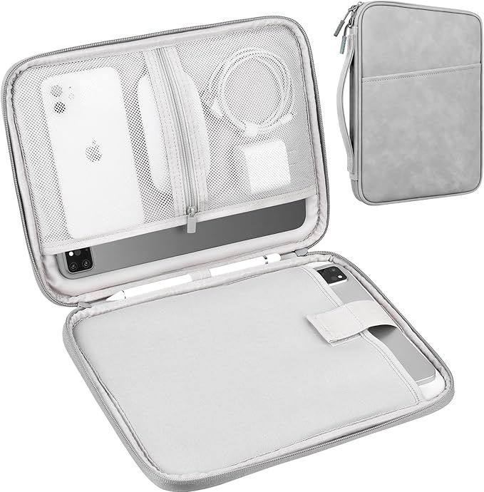 Lacdo Tablet Sleeve Bag Carrying Case for 11 inch iPad A16 / 11 inch iPad Air M4 M3 M2 / 11" iPad Pro M5 M4 / 10.9" iPad / 10.2" iPad / 10.9" iPad Air, 11" Samsung Galaxy Tab A9+, iPad Sleeve, Gray
