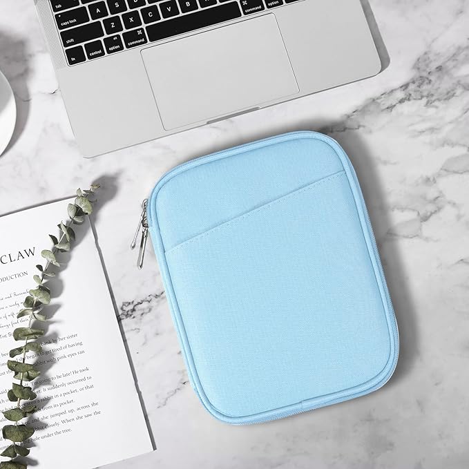 TiMOVO 6-7 Inch Tablet Sleeve for eReader Book Paperwhite/Colorsoft Signature Edition, Protective Sleeve Cover Case with Pocket for E-Reader/Oasis & Kobo Devicess, Baby Blue