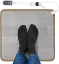 Heated Floor Mat - Foot Warmer Under Desk, 19.7x21.7in Heated Feet Rest for Home Office Desk, Winter 110V Electric Heating Pad with 3 Timers & 10 Adjustable Temperature