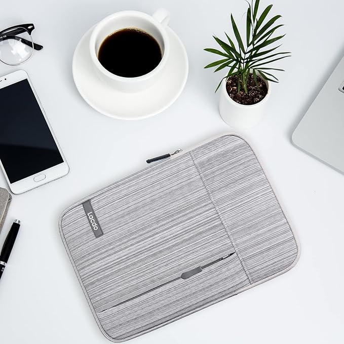 Lacdo iPad Mini 7 Sleeve, iPad Mini Case Bag, Tablet Sleeve Case for iPad Mini 7 (A17 Pro)/6/5/4/3/2, Samsung Galaxy Tab A7 Lite 8.7"/Galaxy Tab A 8.0" Protective Tablet Bag Water Repellent, Dark Gray