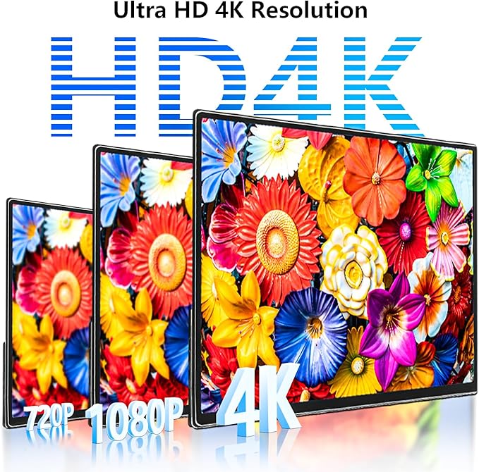 24” 4K 3840 * 2160 Portable Monitor 100Hz 120% sRGB USB-C HDMI Large Gaming Second Extender Display Monitor for MacBook Laptop,Desktiop,PS5/4, Xbox, Switch,Phone