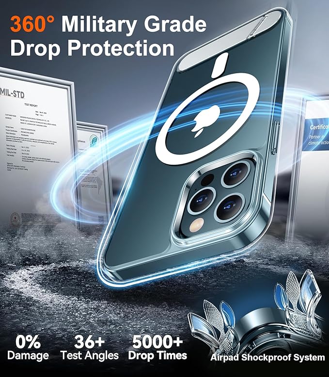 Magnetic Compatible with iPhone 12 Pro Max Case, [Built-in Invisible Kickstand][Compatible with MagSafe][Military Grade Shockproof] Slim Thin Phone Case for iPhone 12 Pro Max 6.7"