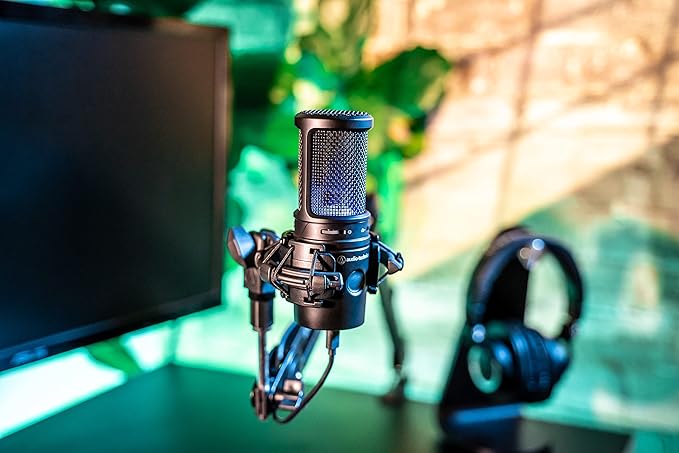 Audio-Technica AT2020USB-X Cardioid Condenser USB Microphone (Black) and Audio-Technica AT8455 Shock Mount