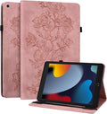 Case for iPad 9th/8th/7th Generation 10.2 Inch 2021/2020/2019, for iPad Air 3rd Gen/Pro 10.5 Inch,Auto Wake/Sleep Slim PU Leather Folio Cover with Multi-Angle Stand and Pen Holder, Pink