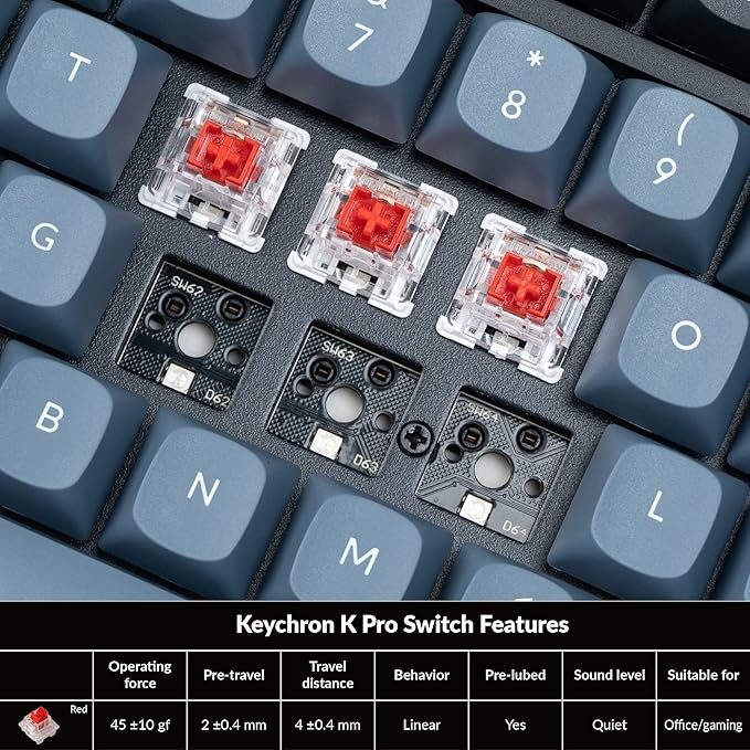 Keychron K4 Pro Custom Wireless Mechanical Keyboard, 100 Keys Hot-swappable QMK/VIA Programmable Macro with K Pro Red Switch RGB Backlit Compatible with Mac Windows Linux - Black
