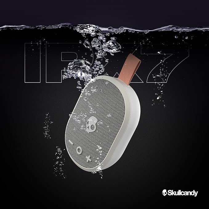 Skullcandy Ounce Wireless Bluetooth Speaker - IPX7 Waterproof Mini Portable Speaker with 16 Hour Battery, Downward Firing Passive Radiator, and Ballistic Nylon Carry Strap