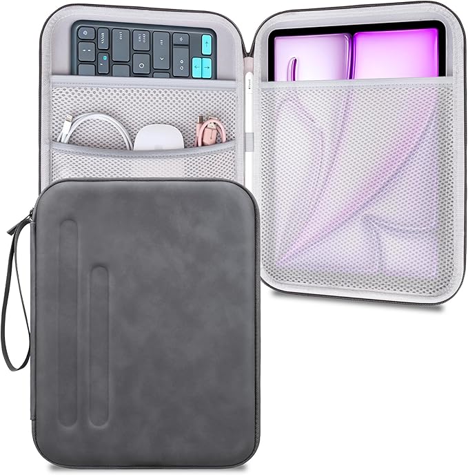 Lacdo Tablet Sleeve Case for 13 inch New iPad Air M4 M3 M2 2026-2024, 13 inch iPad Pro M5 M4 2025-2024, 12.9 inch iPad Pro, iPad Sleeve 13 inch Hard Shell Protective Tablet Carrying Case, Dark Gray