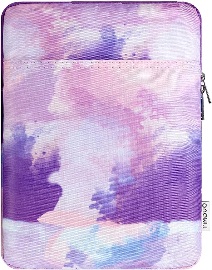 TiMOVO 9-11" Tablet Sleeve Bag for iPad 11-inch A16 2025, iPad 10.9"/10.2"| Air 11 Inch/5th/4th Gen. 10.9", Galaxy Tab A9+/A11Plus 11", Protective Bag Fit Smart Keyboard, Watercolor Purple