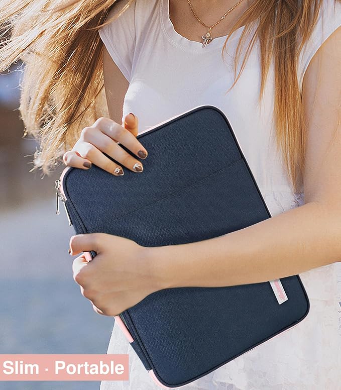 Dadanism 9-11" Tablet Sleeve Padded Carrying Case with Handle for iPad A16 11", iPad 10th Gen/Air5/4 10.9", iPad Air M4/Pro M5 11", iPad 9/8/7th Gen 10.2", Galaxy Tab A11+ 11", Remarkable 2, Indigo