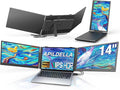 APILDELLA 14'' Triple Laptop Screen Extender, 1080P FHD Laptop Extended, Ultra-Thin Portable Monitor for Laptop, Plug-Play Dual Monitor for 13-17.3'' Laptops, Work with Mac, Windows, Chrome
