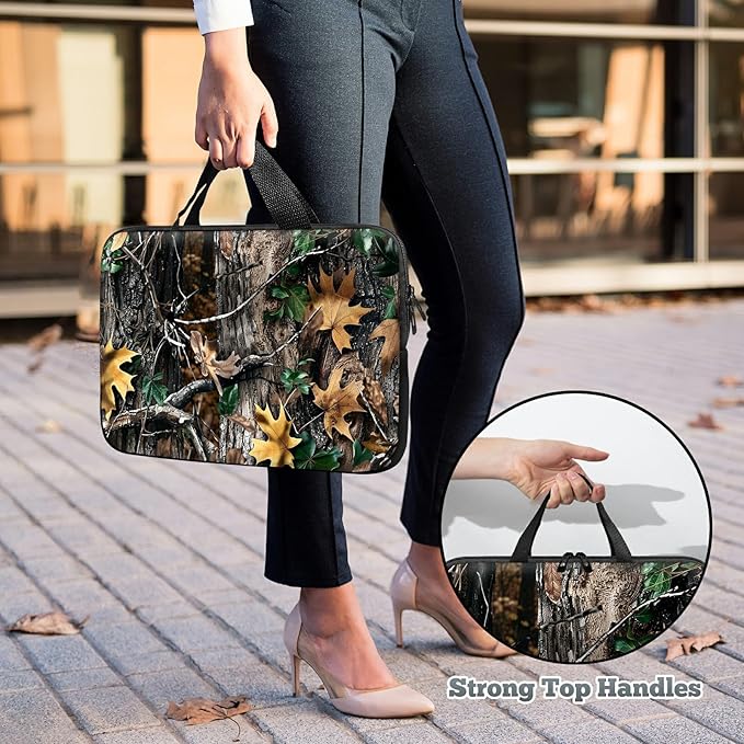 Universal Tablet Laptop Sleeve Case 10 inch, Camo Leaf Slim Carrying Case Durable Handbag Travel Laptop Bag for 7 to 10-inch Laptops/Notebook/Kids Tablet/ipad/eBook Readers