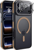 for iPhone 17 Pro Max case with Camera Lens Protector [10Ft Military-Grade Protection] Compatible with fit MagSafe Shockproof Phone case for iPhone 17 Pro max 6.9 inch, Desert Brown Bumper
