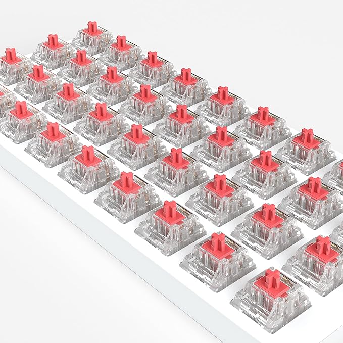 Zhouwang Burgundy Switch Mechanical Keyboard Replacement,3 Pin Linear/Accurate Typing/Dustproof/RGB Transparent Gaming Keyboard Switches(36Pcs)