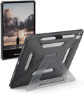 URBAN ARMOR GEAR UAG Designed for iPad Pro 13" 8th/7th Gen 2024-2025 Case A3360 A3361 A3362 - Rugged Transparent Protective Cover with Kickstand and Pencil Holder Scout Plus Ash