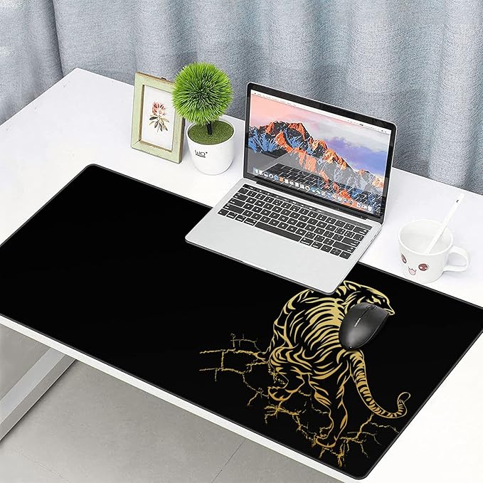 Extended Speed Gaming Mouse Pad Large Size 35.4 X 15.7 X 0.12inches Desk Mat Mousepad with Personalized Design Office Users - Tiger