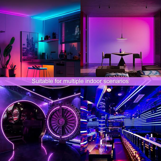 Pandery RGB COB LED Strip Light,DC24V 576leds/m Music Synchronized Color Change APP and Bluetooth Remote Control 32.8FT/2x5M,Indoor RGB COB Strip Light for Bedroom,Game Room,Bar,Party